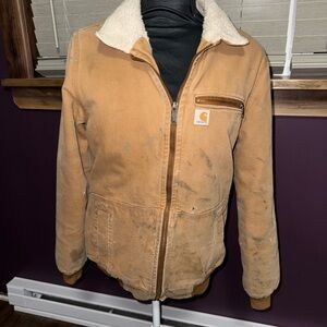 Vintage Sherpa lined Carhartt Tan Jacket